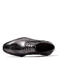 Chaussures Oxford classiques pour hommes en cuir véritable de haute qualité, à bout carré, plateforme, décontractées, brillantes, pour affaires et occasions décontractées - Product Image 6