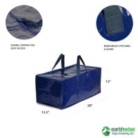 Sacs de rangement et de déménagement extra-larges réutilisables en PP tissé avec fermetures éclair, housse anti-poussière robuste pour vêtements et usage domestique