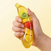 Jouet banane géant souple, boîte de 12, banane en TPR à remontée lente avec balles fruitées à l'intérieur, anti-stress et jouet sensoriel