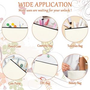 Grands sacs à fermeture éclair portables en toile de coton, élégants et tendance, pour loisirs créatifs, pochettes, trousses à crayons, motif alphabet, pour maquillage et cosmétiques - Product Image 3