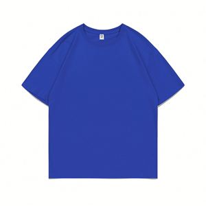 Design Custom logo Pure Cotton T-shirt High Quality Solid Color Big O Collar Casual Style LOGO Custom Design - Product Image 3