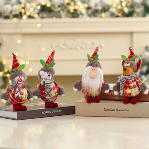 High Quality Eco-friendly Christmas Tree Pendant Decoration Foam <b>Cloth</b> Standing <b>Doll</b> Snowman Ornaments - Product Image 2