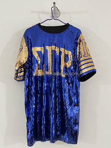 Philo 1943, <span class=keywords><strong>camiseta</strong></span> informal, lentejuelas de oro blanco, letra griega 'P', manga corta, ajuste holgado para fiesta de graduación de fraternidad de hermandad - Product Image 6