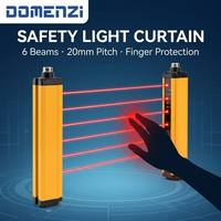 DOMENZI GM20-6 Rideau de sécurité personnalisable 6 faisceaux Pas de 20 mm IP65 Infrarouge NPN PNP 24 V CC pour utilisation en usine
