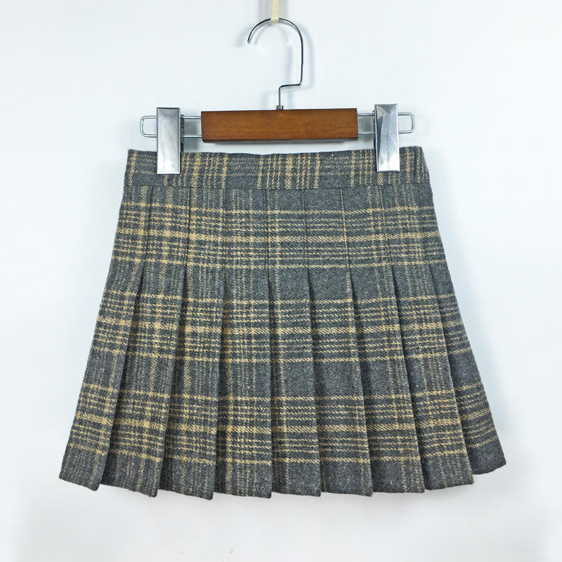 2023 Preppy Style Children's Winter Plaid Pleated Skirts