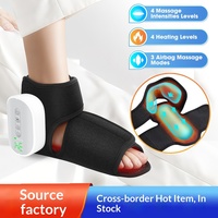 Masseur électrique pneumatique pour les jambes avec airbag, thérapie chauffante, appareil de soin des pieds et des chevilles avec batterie intégrée et contrôle de la minuterie