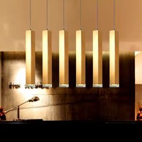 Luminaire suspendu cylindrique pour la décoration de la cuisine et de la salle à manger, lampe à tube long