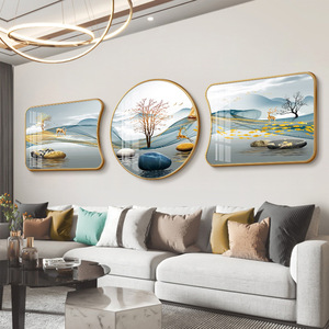 Salon Décoratif Lumière De Luxe Peinture Canapé Fond Simple Mural <span class=keywords><strong>Triptyque</strong></span> Mur Art - Product Image 2