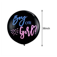 1 ensemble de ballons géants en latex noir de 36 pouces pour garçon ou fille, avec confettis bleus et roses, pour fête de révélation du sexe du bébé, décorations de fête