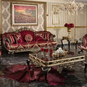 Soggiorno divano nobile set antico divano a 6 posti intagliato a mano empire royal furniture set di divani in stile vittoriano