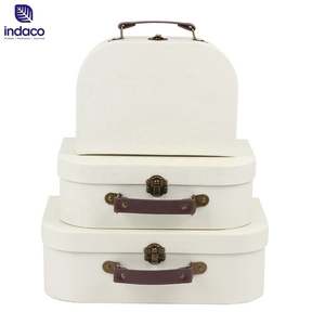 Customizable <b>Vintage</b> Cardboard Suitcase <b>Box</b> Set with Handle for Children's Gifts Logo Pattern and 4C Printing for Packaging - Product Image 4