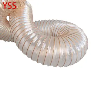 Tuyau de Ventilation Flexible de conduit d'air en Pvc, fil de cuivre de vide industriel transparent en spirale