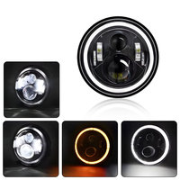 Lampu Depan LED TCYATO 7 Inci untuk Mobil, Lampu Sein RGB Putih/Kuning, 4 Beads 6 Beads Lampu Off-Road 7 Warna, Lampu LED Motor