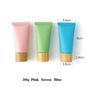 Da viaggio ricaricabili 100g <span class=keywords><strong>3.3</strong></span> oz tubi cosmetici in plastica con tappo di bambù barattoli vuoti per Shampoo crema per le mani detergente per il viso - Product Image 5