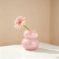 Mini vase en verre créatif en forme de gourde, vase hydroponique pour plantes, support pour fleurs séchées, décoration de bureau à domicile, ornement