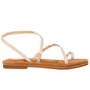 Sandales Plates d'Été Confortables pour Femme en Synthétique Beige à Bout Ouvert en Gros Ann'S Semelle Intermédiaire en EVA Semelle Extérieure en Caoutchouc Semelle Intérieure Lavable - Product Image 2