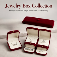 Hochwertige Samt-Schmuckbox mit Individuellem Logo für Ringe, Ohrringe, Halsketten, Anhänger, Armbänder und Armreifen