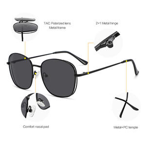 Lunettes de soleil polarisées classiques surdimensionnées pour hommes avec verres TAC et protection UV400 pour les voyages et les tenues élégantes - Product Image 1