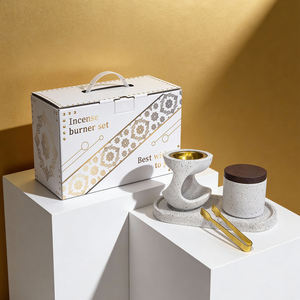 Juego de Quemadores de Incienso Bakhoor de Estilo Contemporáneo para Regalo de Ramadán, Quemador de Incienso de Resina, Tarro y Pinzas, Juego de Quemadores de Incienso Árabes - Product Image 1