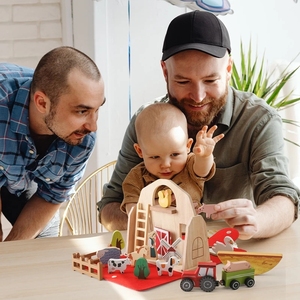 OEM legno di faggio <span class=keywords><strong>Montessori</strong></span> giocattoli creativi di assemblaggio di fattoria di costruzione di apprendimento precoce gioco educativo per bambini e bambini - Product Image 5