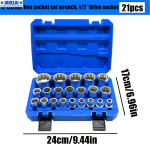 Jeu de 21 douilles à cliquet multi-dents, jeu de clés à douille multi-dents de 1/2 pouce, 8-36 mm en acier CR-V durable et de haute qualité pour les mécaniciens - Product Image 2