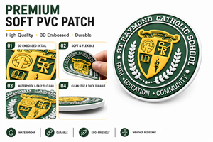 Patchs en caoutchouc PVC personnalisés en gros, patchs en silicone 3D en relief avec logo pour vêtements et sacs à dos, approvisionnement direct usine - Product Image 3