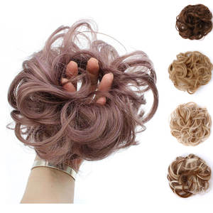 Bollo de pelo extensiones de ondulado rizado desordenado Donut Chignons pelo peluca cabello desordenado bollos - Product Image 2