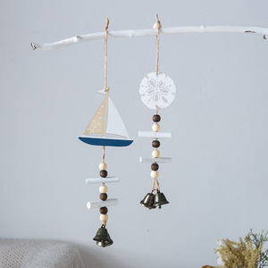 Carillon éolien en bois avec pendentif clochette, décoration intérieure pour salon, chambre, ornement côtier pour fête sur le thème de la plage - Product Image 3