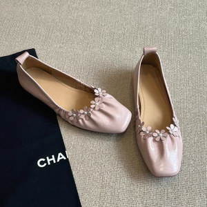 Zapatillas de ballet estilo francés con diseño de flores, punta cuadrada, ligeras, con soporte de arco alto y tira única, de punta cerrada. - Product Image 3