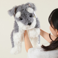 Jouets en peluche réaliste Schnauzer, faible MOQ, 3 tailles (grande, moyenne, petite)
