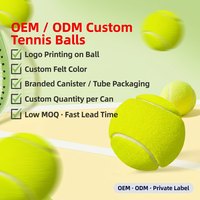 Balles de tennis pressurisées jumbo en mélange de laine à 20 %, 2,5 po, 59 g, rebond rapide 1,35-1,47 m, vitesse de balle rapide pour entraînement avancé, OEM ODM pris en charge