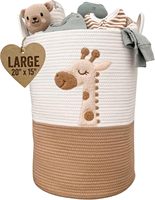 Grand panier à linge pour bébé en forme de girafe pour la décoration de la chambre d'enfant, panier à linge pour vêtements sales, panier à linge pour bébé en forme d'animal, bac de rangement en corde de coton pour la chambre de bébé