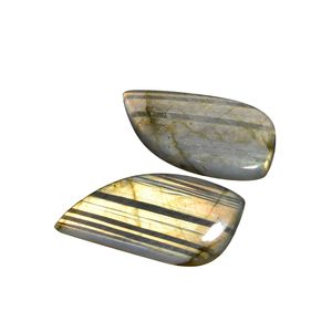 Paire de pierres précieuses en labradorite naturelle, 33+ carats, forme goutte, polies, pour la création de bijoux - Product Image 4