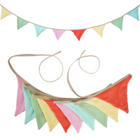 Pur coton tissu Triangle banderoles drapeaux enfants fête guirlande suspendue pour anniversaire salle de classe maison pépinière décoration murale