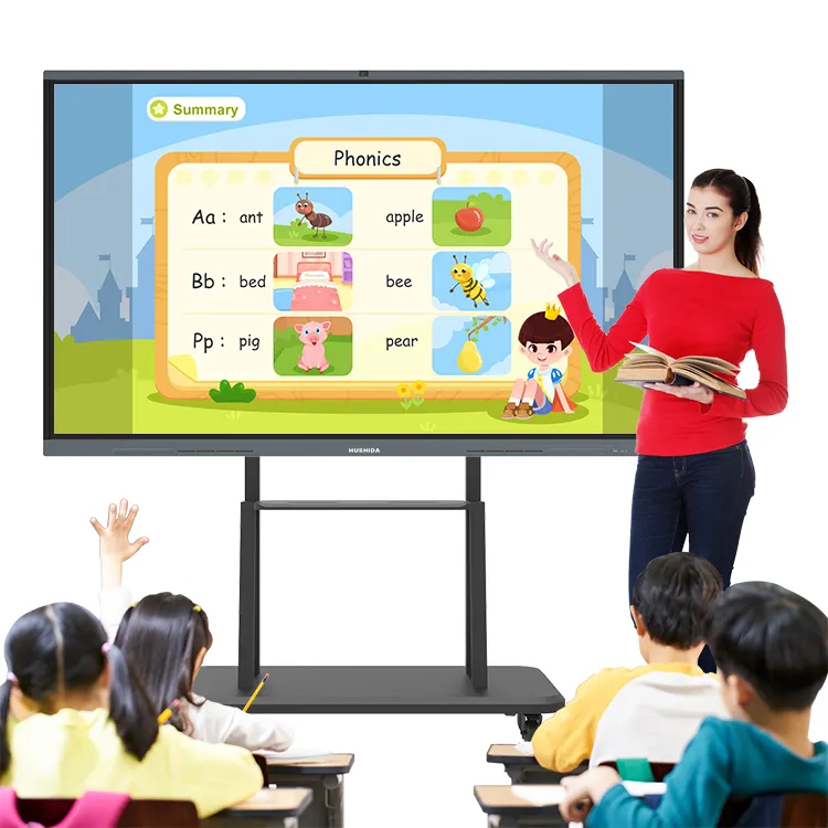 Tablero inteligente digital de gran oferta para conferencias de enseñanza, tableros electrónicos de pantalla interactiva para niños