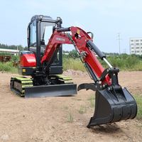 Mini-excavatrice 2,8 tonnes Derette RT28 certifiée CE, machine de terrassement sur chenilles avec cabine fermée et climatisation, Europe