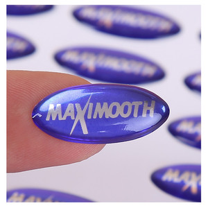 Etiqueta autoadhesiva ovalada de PVC con resina epoxi personalizable de Guishun para ropa y juguetes - Product Image 4