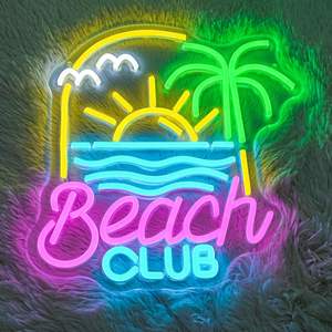 Letrero de neón personalizado para Club de playa, luces de neón LED hechas a mano únicas, letrero de negocios y decoración de arte de pared para eventos, letreros de neón - Product Image 2