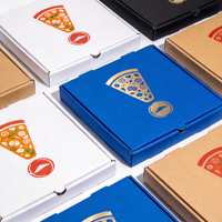Boîte à pizza en carton ondulé personnalisée, design écologique résistant à la graisse, pour la livraison, les plats à emporter, les pizzerias et les restaurants