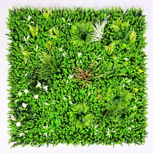 1 x 1 m Simulations-Wandverkleidung für Pflanzen exterieur künstliche Buchsbaumplatte vertikale grüne Wand Pflanzen-Graswand