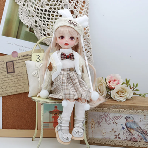 Pour habiller les poupées de 12 pouces, robe décontractée, robes mignonnes, poupées de 30 cm, style académie de la mode, ensemble de 4 pièces, mini-jupe - Product Image 2