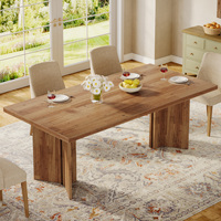 Table à manger rectangulaire en bois Tribesigns de 63 pouces pour 4 à 6 personnes, pieds robustes, table de cuisine en noyer