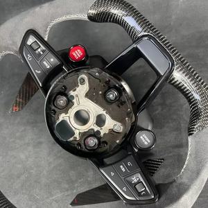 Volant en fibre de carbone pour voitures <span class=keywords><strong>Audi</strong></span> R8 <span class=keywords><strong>TT</strong></span> Mk2 <span class=keywords><strong>Mk3</strong></span> B8 <span class=keywords><strong>RS</strong></span> TTS Rs3 Rs6 RS5 RS7 A3 D3 A4 A5 A6 C6 A7 A8 A1 Q3 Q5 Q7 - Product Image 2