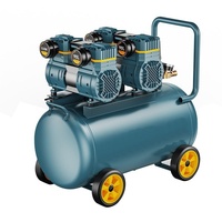 Compresseur d'air à vis lubrifié refroidi par air 50L 1100W 1,5 CV 2 pôles haute vitesse silencieux portable pour usage médical, dentaire et laboratoire – Garantie 1 an