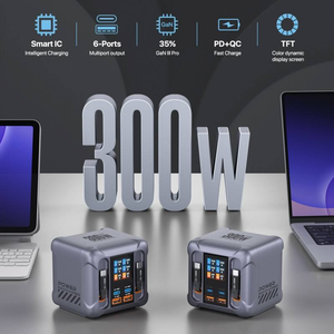 Nueva Estación <span class=keywords><strong>de</strong></span> Carga Rápida <span class=keywords><strong>de</strong></span> Escritorio GaN <span class=keywords><strong>de</strong></span> 300W, USB-C PD3.1 QC, Cable Retráctil Multipuerto 5 en 1 con Pantalla Digital - Product Image 2