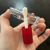 ISMAN Tubes de brillant à lèvres ronds entièrement transparents avec grand applicateur, en PET, vides, pour liquides et teintes à lèvres, avec applicateur « Doe Foot » de 6 ml