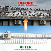 Piques anti-oiseaux en acier inoxydable massif, dissuasives et anti-escalade, pour la lutte contre les nuisibles (pigeons, chats) sur toits et clôtures - Durables et en stock