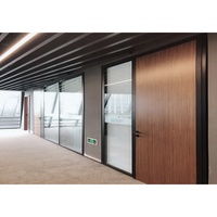 FlexSpace 2024 nouveau Double cloison en verre cloison de séparation de pièce écran de séparation en acier inoxydable cloison de bureau en verre
