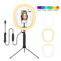 Anneau lumineux professionnel TikTok Live de 10 pouces, à intensité réglable, pour maquillage et selfies, avec trépied de bureau de 12 pouces