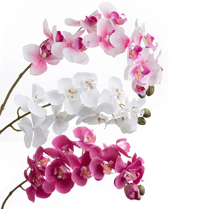 White Pink Purple Faux Flower Real Touch Artificial Phalaenopsis Orchids Plant For Home Office Diy Vase centerpiece Decor